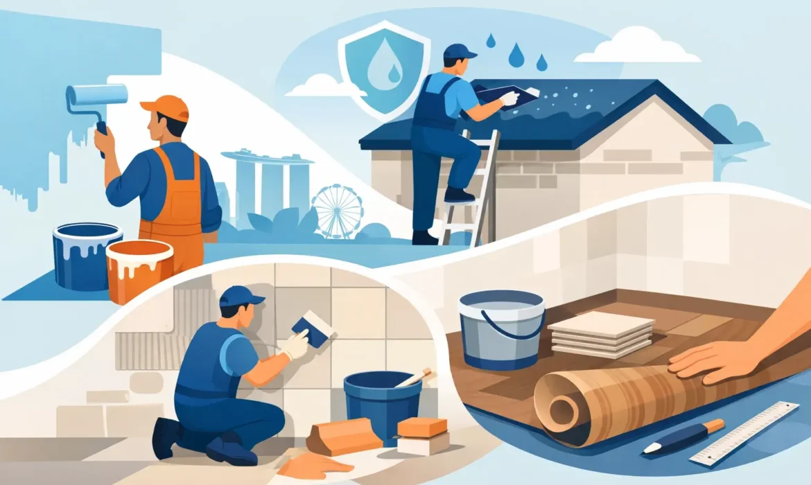 Painting, Waterproofing, Tiling and Vinyl Flooring Services in Singapore