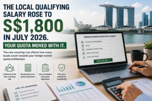 HR team recalculating foreign worker quota entitlement after the Local Qualifying Salary change
